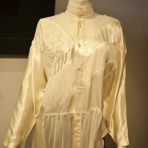 Euro-Trend Antique White Embellished Tunique Shirt - Picture 1 of 8